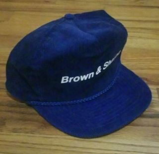 Vintage Brown & Sharpe Machinist Tools Blue Corduroy Zipback Trucker Cap Hat 3