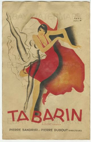 1928 Tabarin French Advertising Poster 11x17 Paul Colin