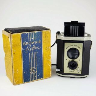 Vintage Eastman Kodak Brownie Reflex Model 169 Camera W Box 127 Film Made U.  S.  A