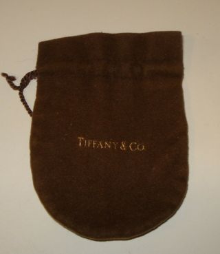 Vintage Tiffany & Co Brown Velvet Pouch Anti Tarnish Jewelry Bag 3.  75”x2.  5”