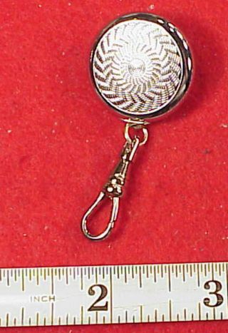 Vintage Art Deco Retracts Chain Button Eyeglass Holder Pin Key Watch Brooch