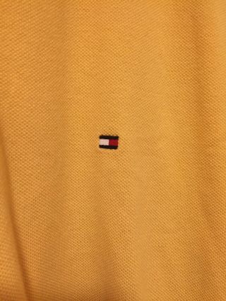 Vintage Tommy Hilfiger Polo Shirt Yellow Box Logo Vtg 90s Sz Xl Long Sleeves