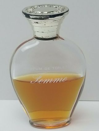 Vintage Marcel Rochas Parfums Femme 2 Oz.  Bottle Splash Nearly Half Full