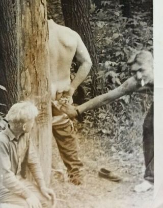Vintage Photo Nude Guys Guy Touching Butt Shirtless Trunks Beach Gay Interest