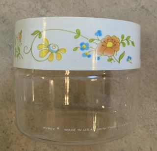 Vintage Pyrex Store N See Clear Glass Canister Wildflower Corelle Pattern