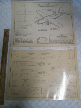Vtg 3 - 42 Wwii Recognition Id Aircraft B - 3 Templates & Plan Brewster Sb2a - 1 Navy