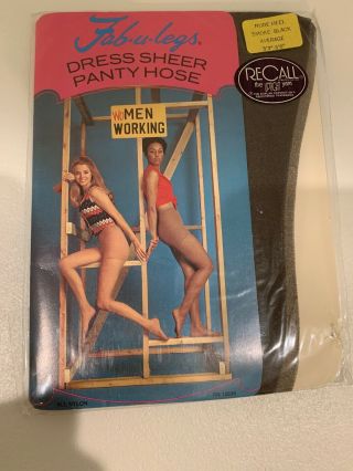 Vintage Panty Hose Recall The Uptight Yarn 100 Nylon Fab U Legs Smoke Black