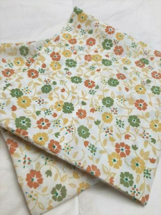 Vintage Perma Prest Percale Floral Queen Pillowcases - Set Of Two