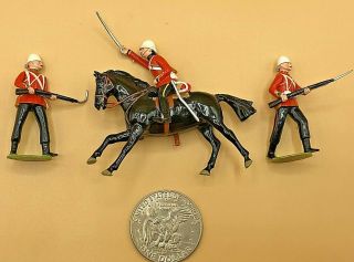 (3) Vintage (1) Mounted British Lead Metal Toy Soldiers 54mm Excel Unbranded