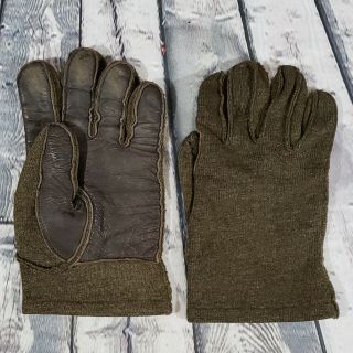 Vintage Wwii Us Army 10th Mountain Division Fssf Od Wool/leather Gloves