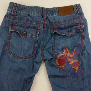 Vintage Karl Kani Jeans Mens Size 36 Eagle Motorcycle Embroidered 34x30
