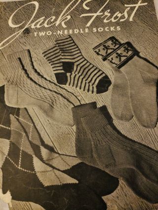 Vintage Jack Frost Knit Socks Pattern Booklet 2 Needle Knitting Volume 57 1952