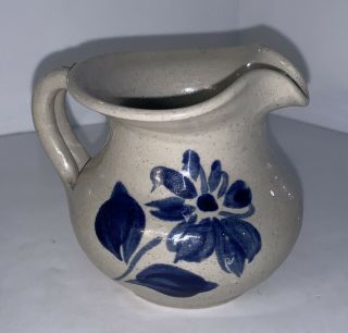Vintage Williamsburg Art Pottery Mini Salt Glazed Stoneware Pitcher Handcrafted