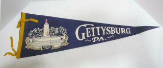 Gettysburg Pa Pennsylvania Vintage Souvenir Pennant Banner 26 " Eternal Light