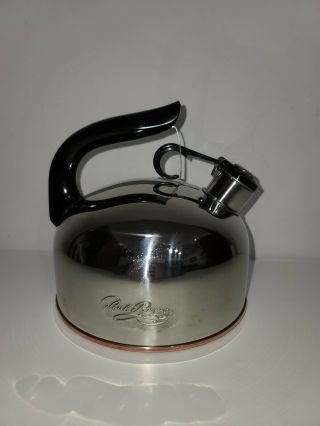 Vintage Paul Revere Ware Copper Bottom Whistling Tea Kettle G 96 - C 1801 Korea
