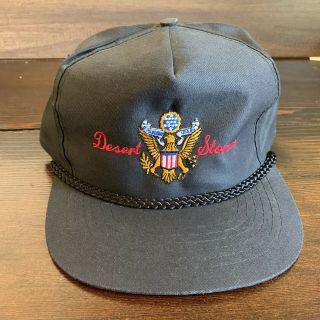 Desert Storm Eagle Embroidered Black Rope Snapback Trucker Hat Cap Vintage Osfa