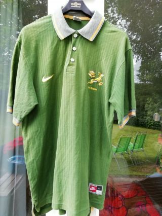 Vintage Nike South Africa Green Polo Shirt Large In
