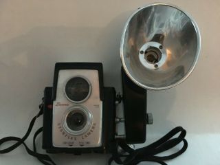 Vintage Kodak Brownie Starflex Camera,  Tlr Twin Lens Reflex,  Flash