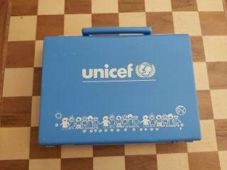 Very Rare Vintage Unicef Toddler Cube Puzzle Complete With Carry Case