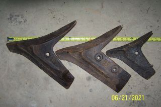 3 Vintage Iron Cast Plow Point Blades 13x Pat 21 1903 / 43cc Trade Mark L Triang