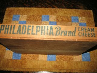 Vintage Philadelphia Brand Cream Cheese Wooden Tray Type Box 10 " X 7 " X 2 "