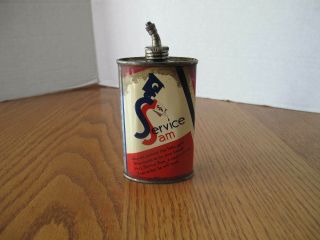 Vintage Service Sam Lead Top Oil Can Handy Oiler Rare Old Advertising Tin Can