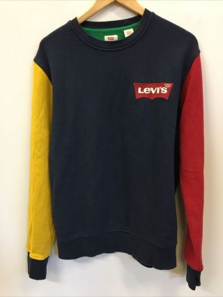 Vintage Levis Sweatshirt Red Yellow Blue Green Size Medium