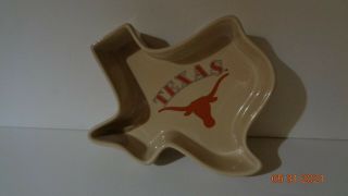 Rare Vtg.  University Of Texas Longhorns Logo Tray Trinket Dish Frankoma Pottery