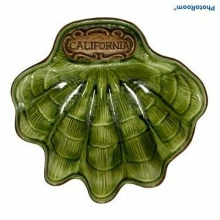 Vintage Treasure Craft glazed Shell Clam Ashtray Soap Dish Catch All CALIFORNIA 3