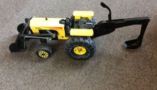 Vintage Tonka Yellow Tractor With Front Bucket Shovel And Rear Digger Scoop (pw)