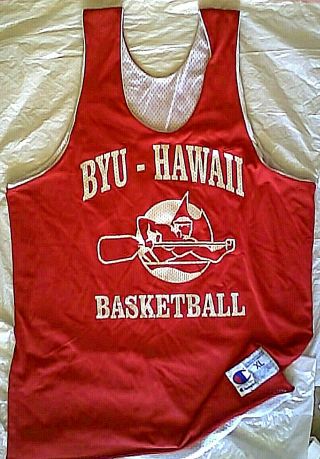 Vintage Byu Hawaii Basketball Reversible Jersey Champion Red M L 90s 80s
