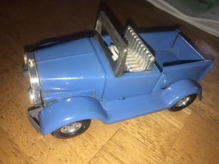 Vintage Topper Blue Model A Type Roadster Pickup 2 4 Barrel Engine Windup Motor