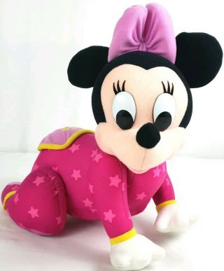 Vtg 1999 Rare Mattel Disney Crawling Baby Minnie Mouse 10 " Stuffed Plush Doll