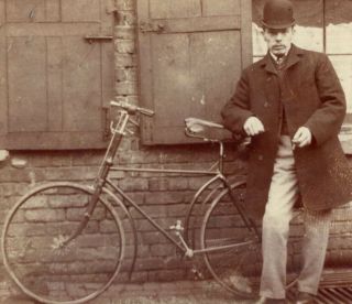 Portrait Of A Gentleman With Bicycle Cdv Carte De Visite Photograph Antique