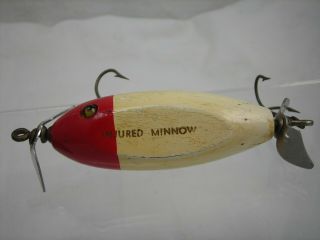 Vintage Ccbc Injured Minnow Red/white Fishing Lure