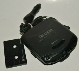 Vintage Sony Discman Cd Player W/ Car Accessories Mega Bass D - 141 Rare