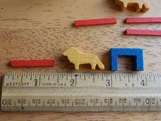Juri Matchbox Wooden Toy Lions Miniature West Germany Vintage 3