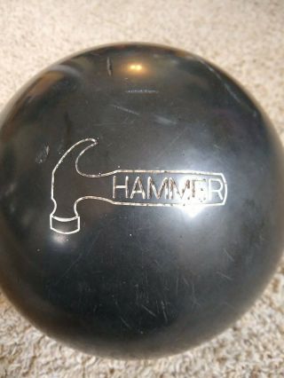 Vtg Fab Black Hammer 15lb 12.  8oz Bowling Ball