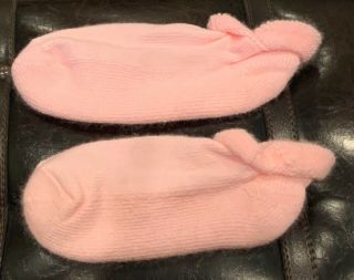 Vintage Cushion Thick 85 Acrylic Pink Roll Top Ankle Socks