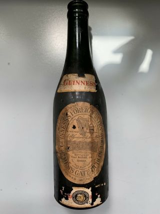 Vintage 1933 Guinness Extra Stout Bottle Dog 