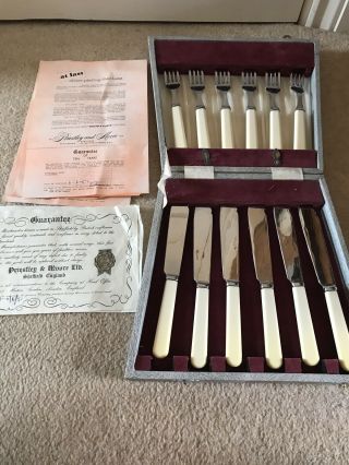 Vintage Priestley & Moore Ltd,  Silver Plate Epns A1 Fish Cutlery Set For 6