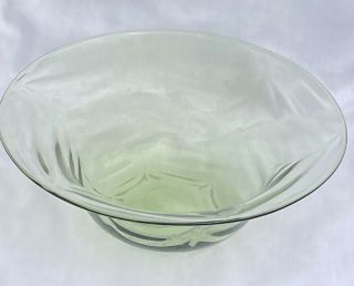 Vintage Whitefriars Glass Art Deco Large Console Fruit Bowl Sea Green