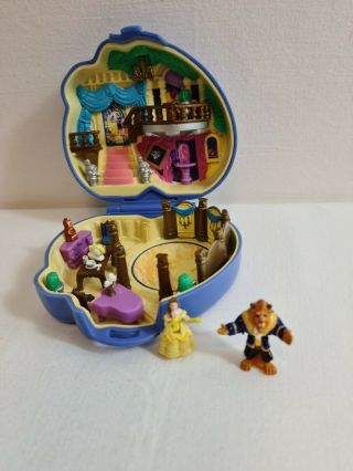 Vintage Polly Pocket 1995 Disney Beauty And The Beast Playset Bluebird Complete