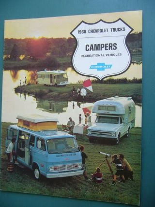 Vintage 1968 Chevrolet Trucks Campers Recreational Vehicle Dealers Brochure