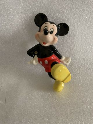 Vtg.  Disney Mickey Mouse Wall Hanging Ceramic Figurine 1980 Black Collectible