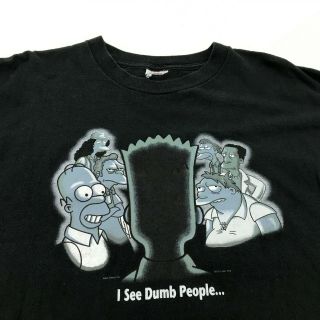 VINTAGE The Simpsons Shirt Size Extra Large Bart Simpson Tee I SEE DUMB PEOPLE 2