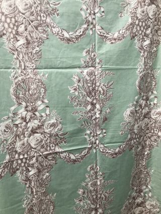 2.  5m Vintage Fabric Remnant French? Regency? Pattern Polished Cotton? W1.  25m