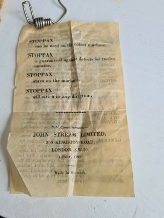 VINTAGE SINGER STOPPAX Darning Embroidery foot with instructions 2