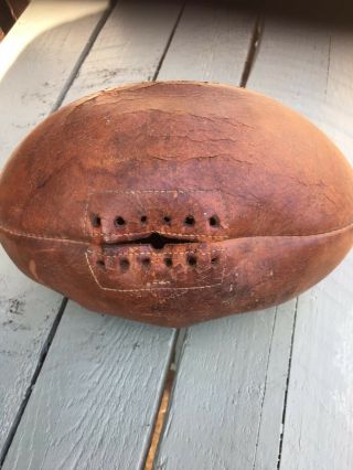 Antique Leather 4 Panel Rugby Ball C1940 Vintage