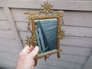 An Antique Carved Wooden Black Forest Table Mirror C1900